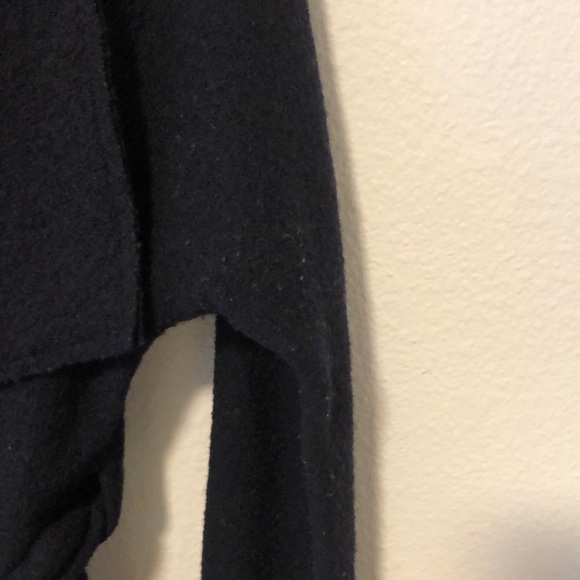 Zara Basic Navy Wrap Coat - Picture 5 of 5